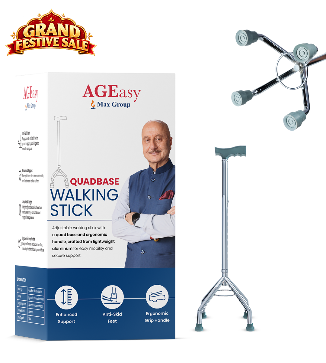 Quadbase Flex Walking Stick