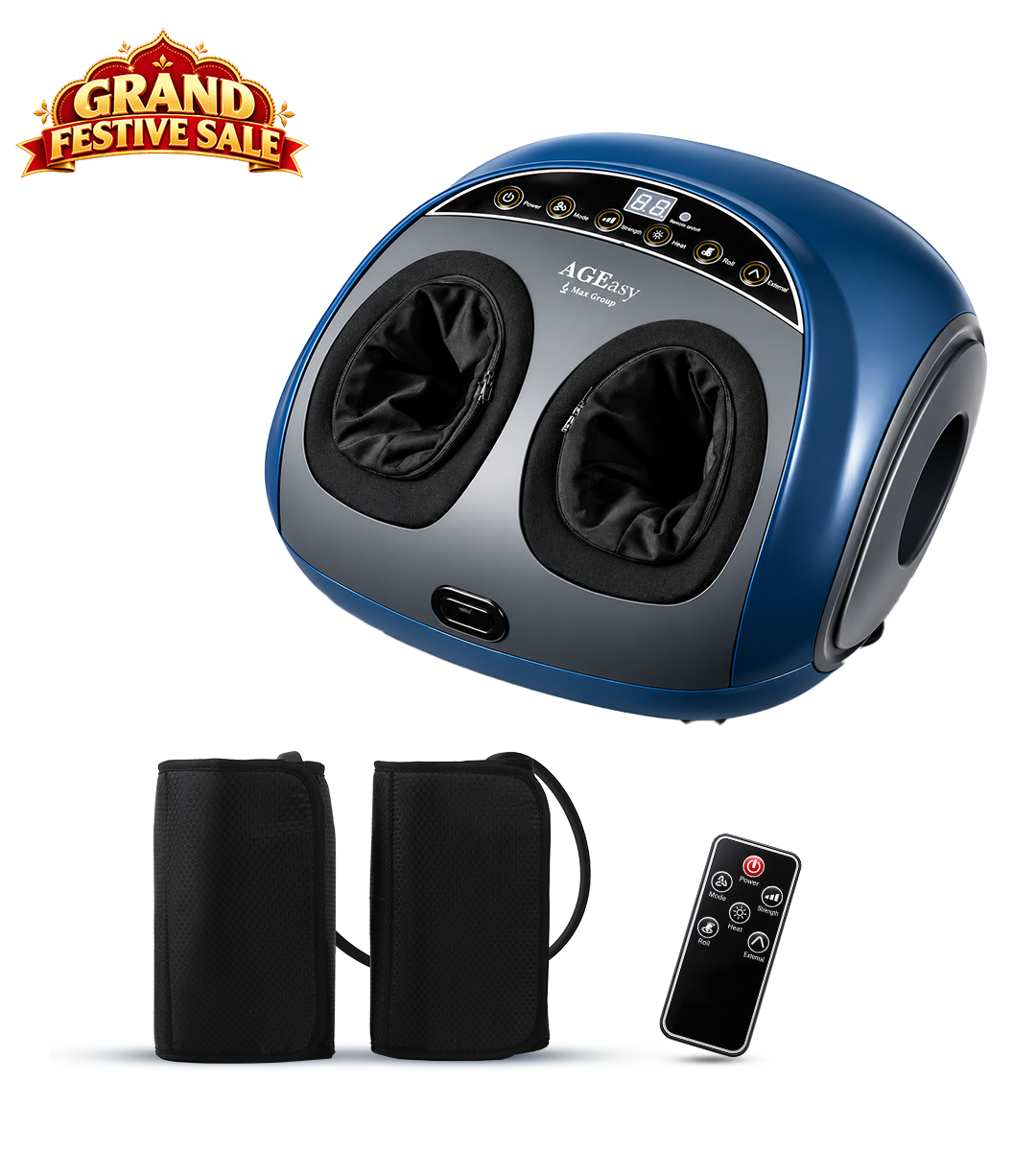 Foot and Calf Massager (Blue and Grey)
