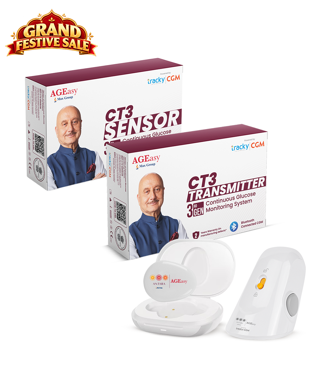 AGEasy Continuous Glucose Monitor (CGM) + Transmitter