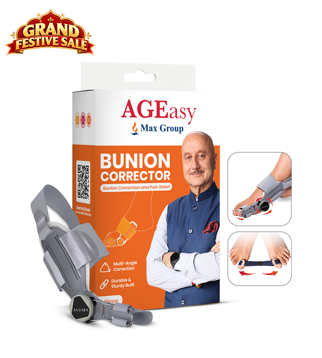 AGEasy Bunion Corrector – Realign Your Toe (Free Toe Exerciser)