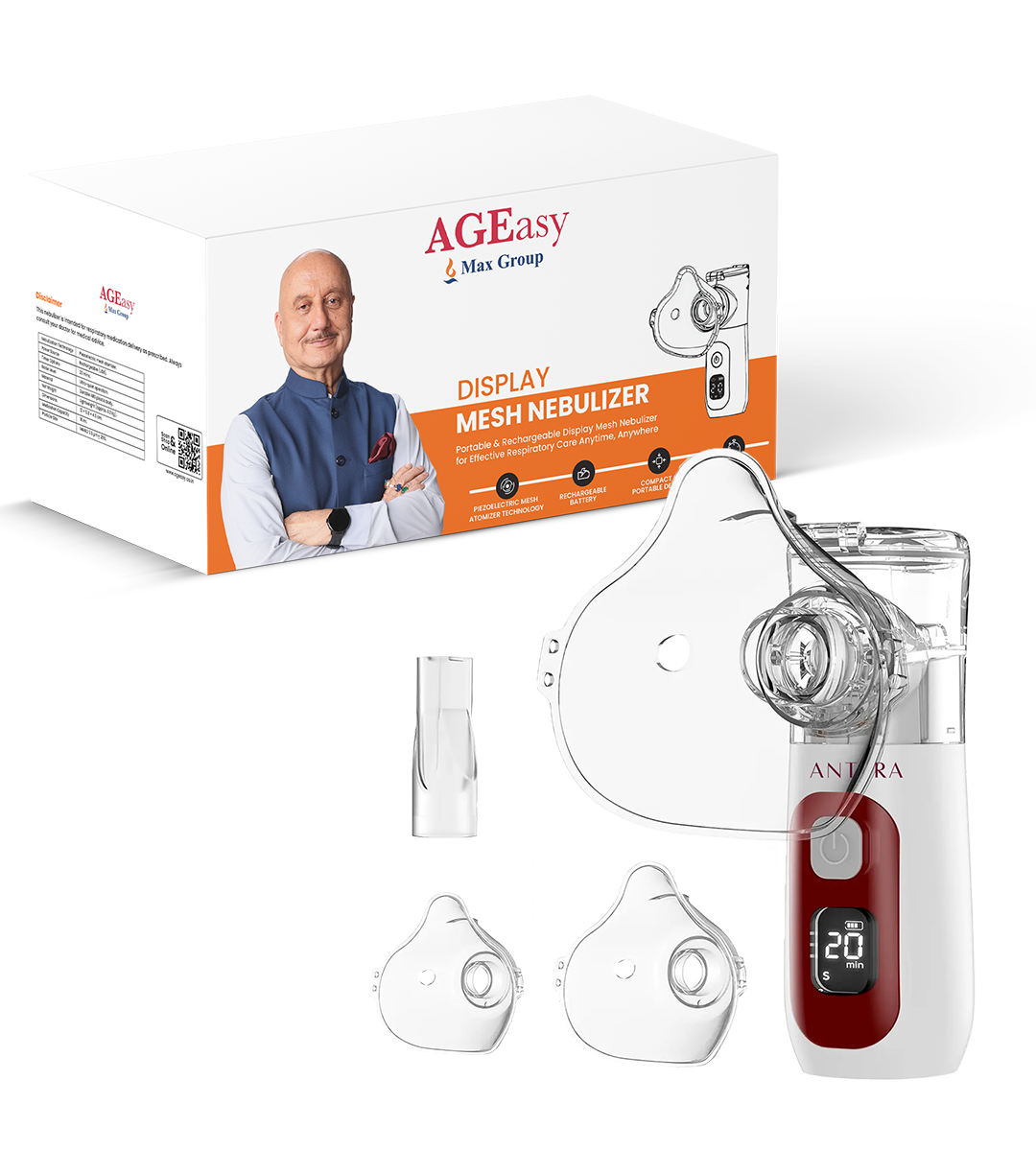 AGEasy Portable Mesh Nebulizer With Display