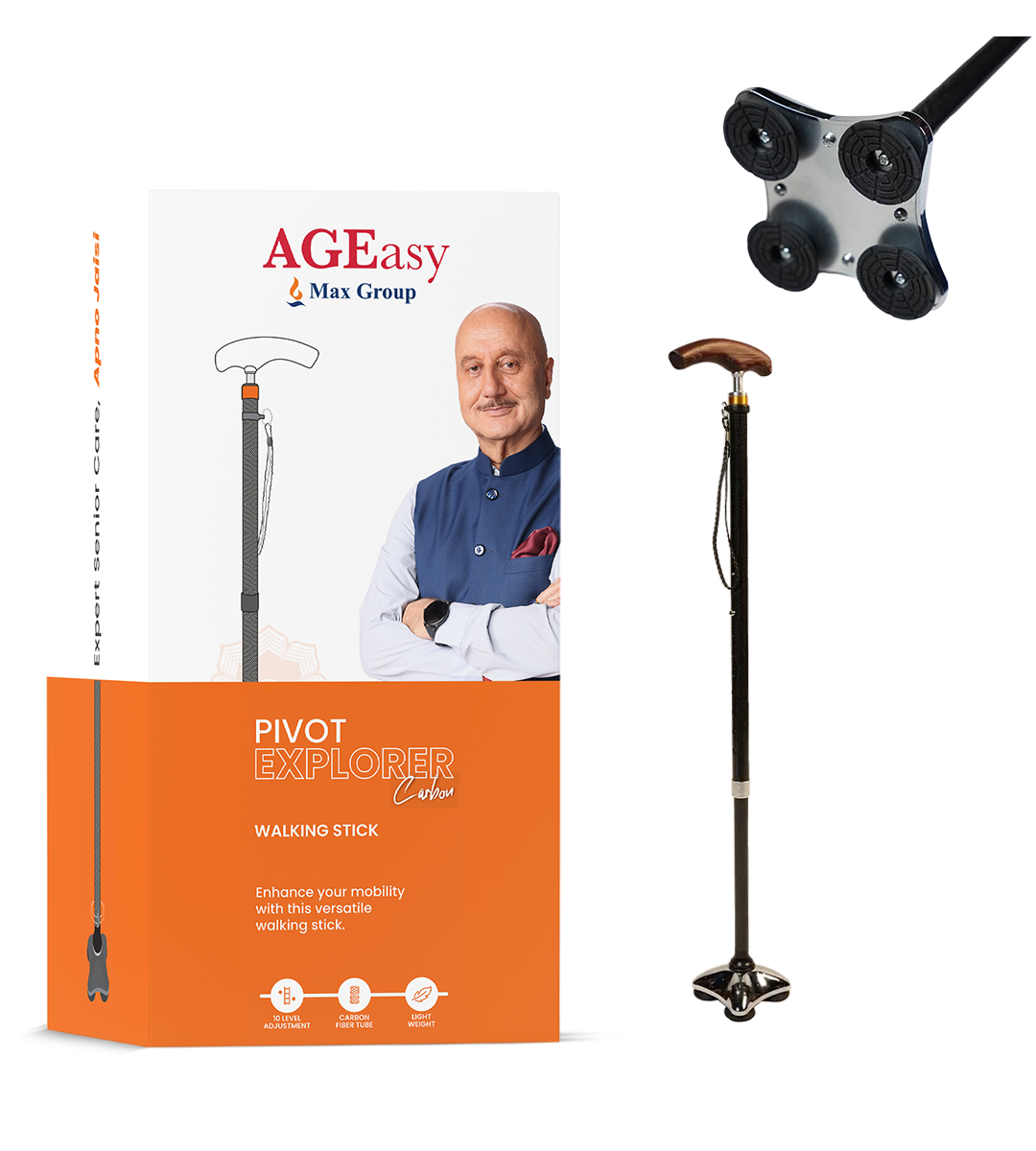 AGEasy Pivot Explorer Carbon Walking Stick